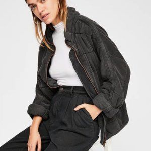 Free People Black Dolman Quilted Knit Jacket Size Small